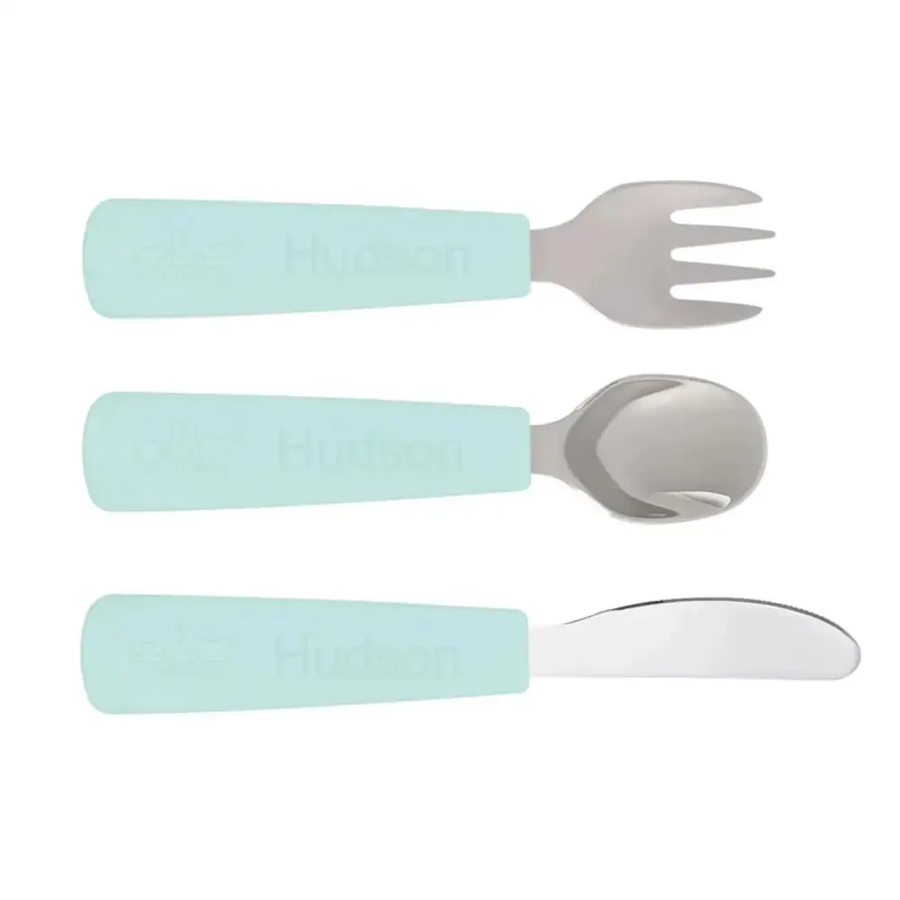 Personalised Toddler Cutlery Set - Mint