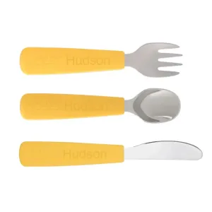 Personalised Toddler Cutlery Set - Yellow