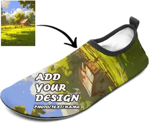 Personalized Custom Quick-Dry Aqua Socks Water Shoes for Women Men Barefoot Aqua Yoga Socks Non Slip Pool Swim Surf Shoes