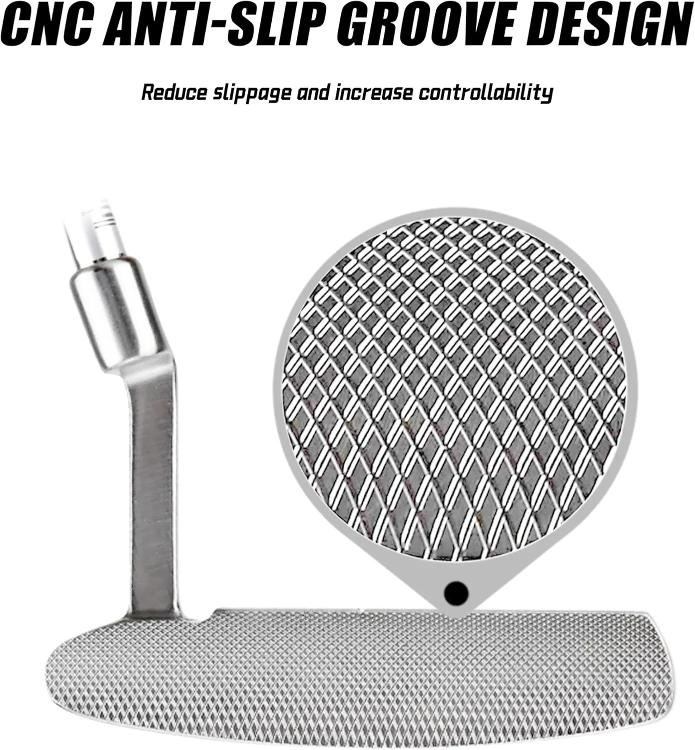 PGM Men's Left-Handed Putter - 950 Steel Shaft, Stainless Steel Head - Easy Flop Shots