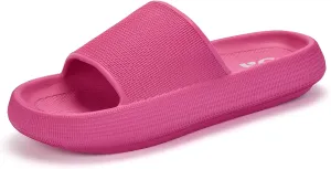 Pillow Slippers for Womens House Slides Sandals Cushioned Thick Sole Cloud Slippers Easy to Clean Quick Dry Shower Shoes