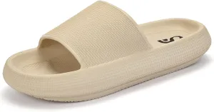 Pillow Slippers for Womens House Slides Sandals Cushioned Thick Sole Cloud Slippers Easy to Clean Quick Dry Shower Shoes