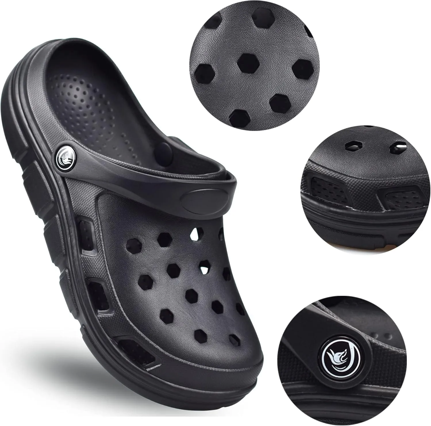 PIMIO Garden Clogs for Women and Men,Slip On Work Shoes with Arch Support,Womens Mens Quick-Dry Water Shoes Casual Sandals,Comfortable Slippers