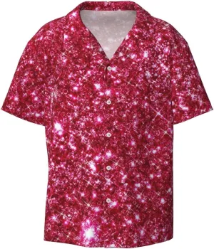 Pink Glitter for Wrinkle Moisture-Wicking Eco Fabric Modern Slim Fit for Casual Office