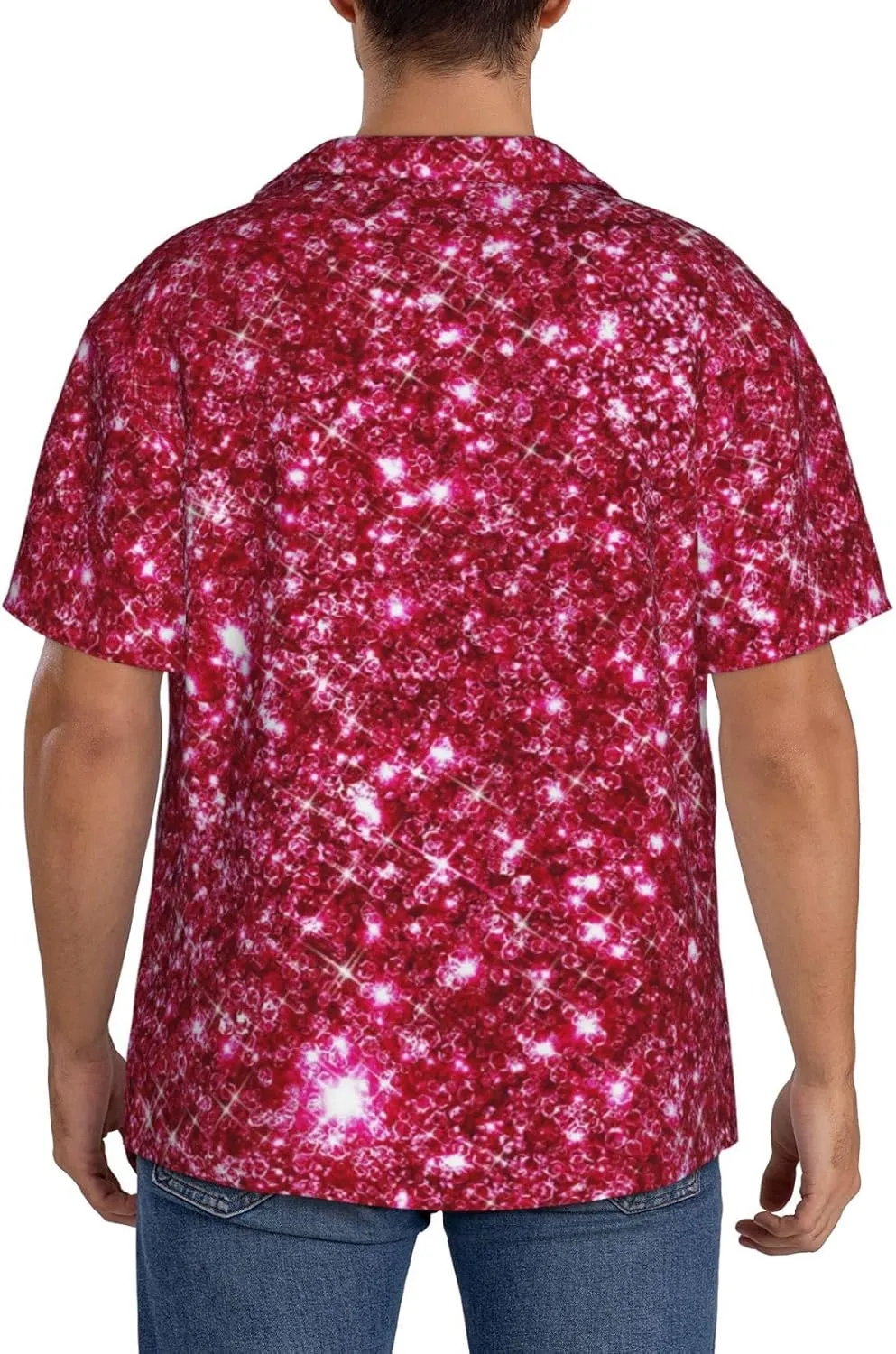 Pink Glitter for Wrinkle Moisture-Wicking Eco Fabric Modern Slim Fit for Casual Office
