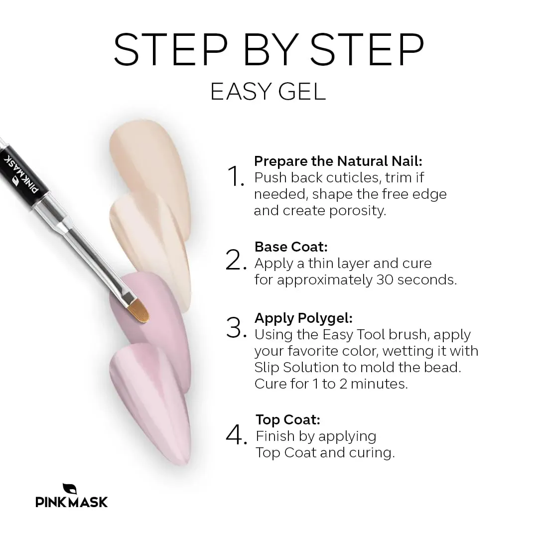 PINKMASK Easy Gel 2oz 60g-Neutral, Professional Builder Enhancement Gel-Quick Nail Extension for Beginner DIY, Nail Strengthener-Long Lasting-Salon Quality-Thickening Solution