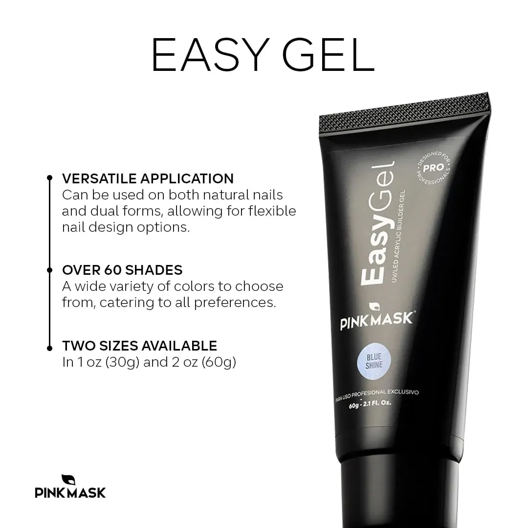 PINKMASK Easy Gel 2oz 60g-Neutral, Professional Builder Enhancement Gel-Quick Nail Extension for Beginner DIY, Nail Strengthener-Long Lasting-Salon Quality-Thickening Solution