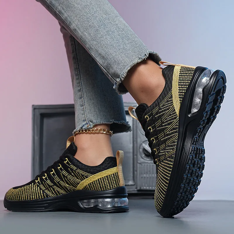 Plus Size Women's Breathable Shoes Flat Fashionable Flyknit