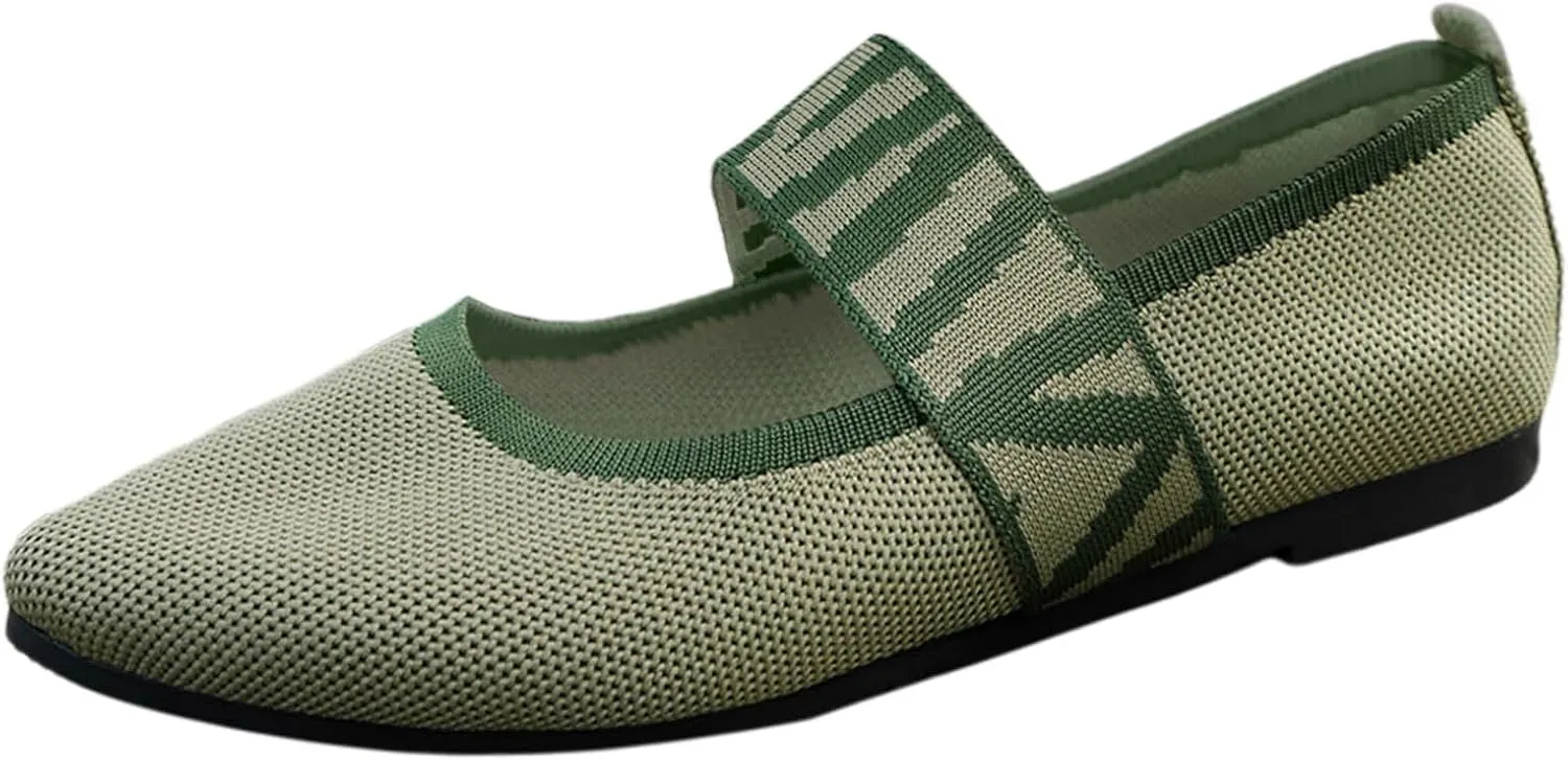 Pointed Toe Flats for Women Knit Ballet Flats Ladies Slip on Work Shoes Business Casul Loafers Comfort Office Shoes