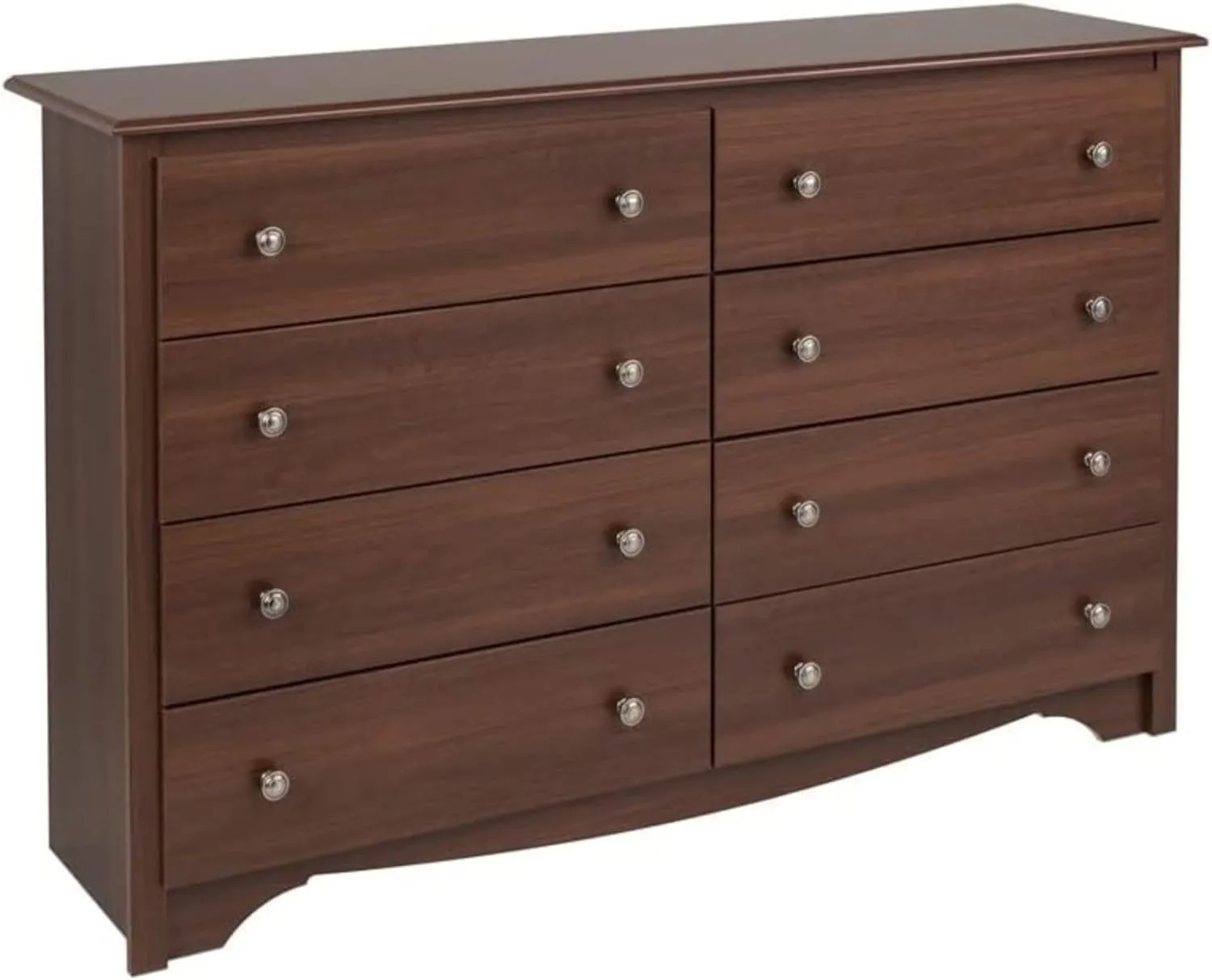 Prepac 8-Drawer Double Dresser and 5-Drawer Tall Dresser Bundle, 59" W x 36.25" H and 31.5" W x 45.12" H, Cherry