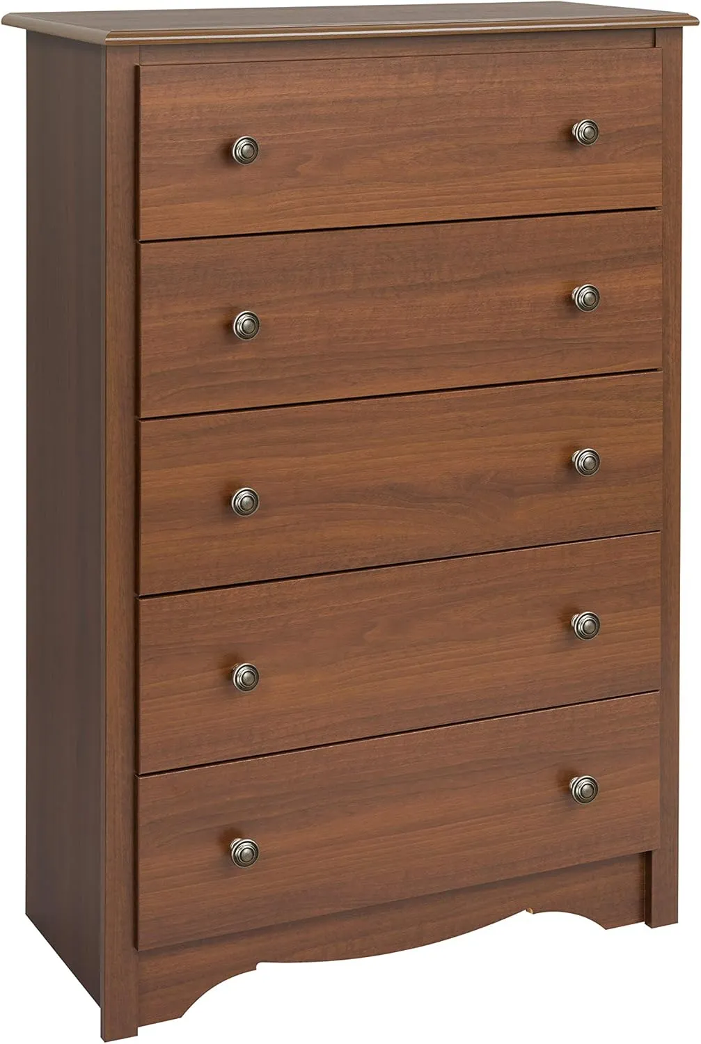 Prepac 8-Drawer Double Dresser and 5-Drawer Tall Dresser Bundle, 59" W x 36.25" H and 31.5" W x 45.12" H, Cherry