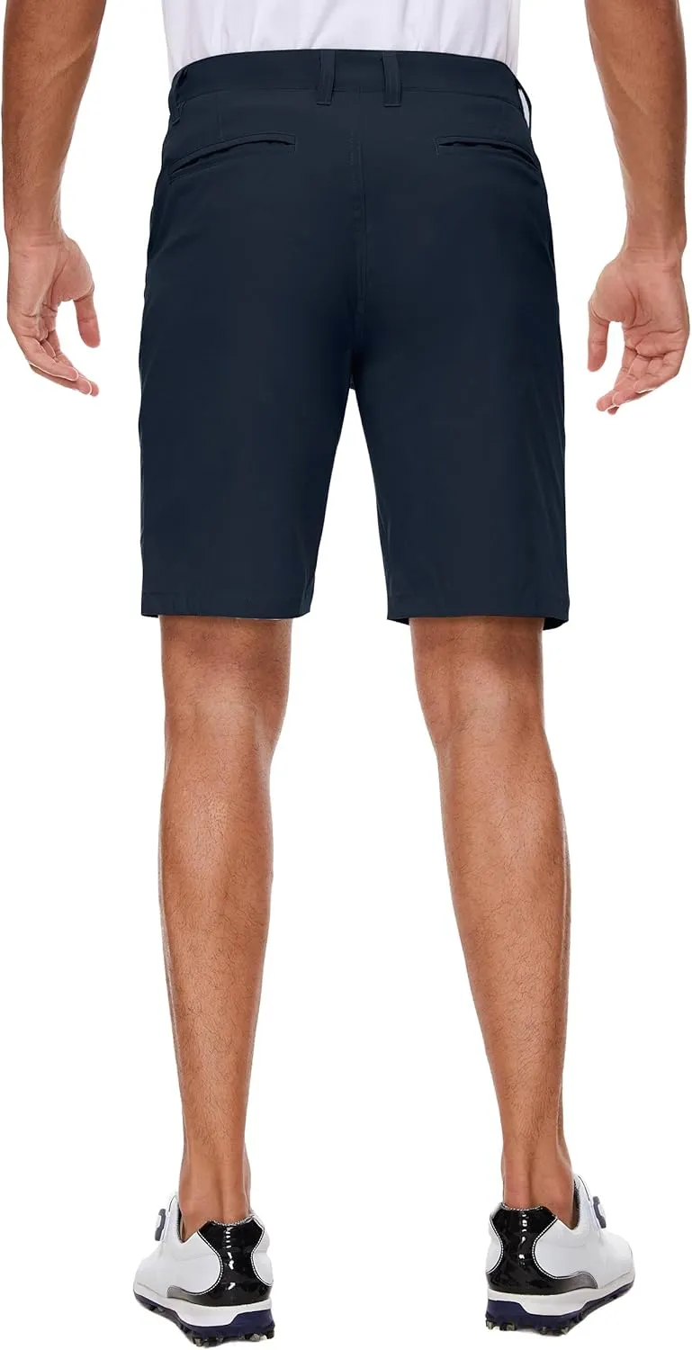 PULI Men's Golf Shorts Stretch Casual Dress 10 Inch Inseam Lightweight Quick Dry Waterproof Hiking Shorts with Pockets