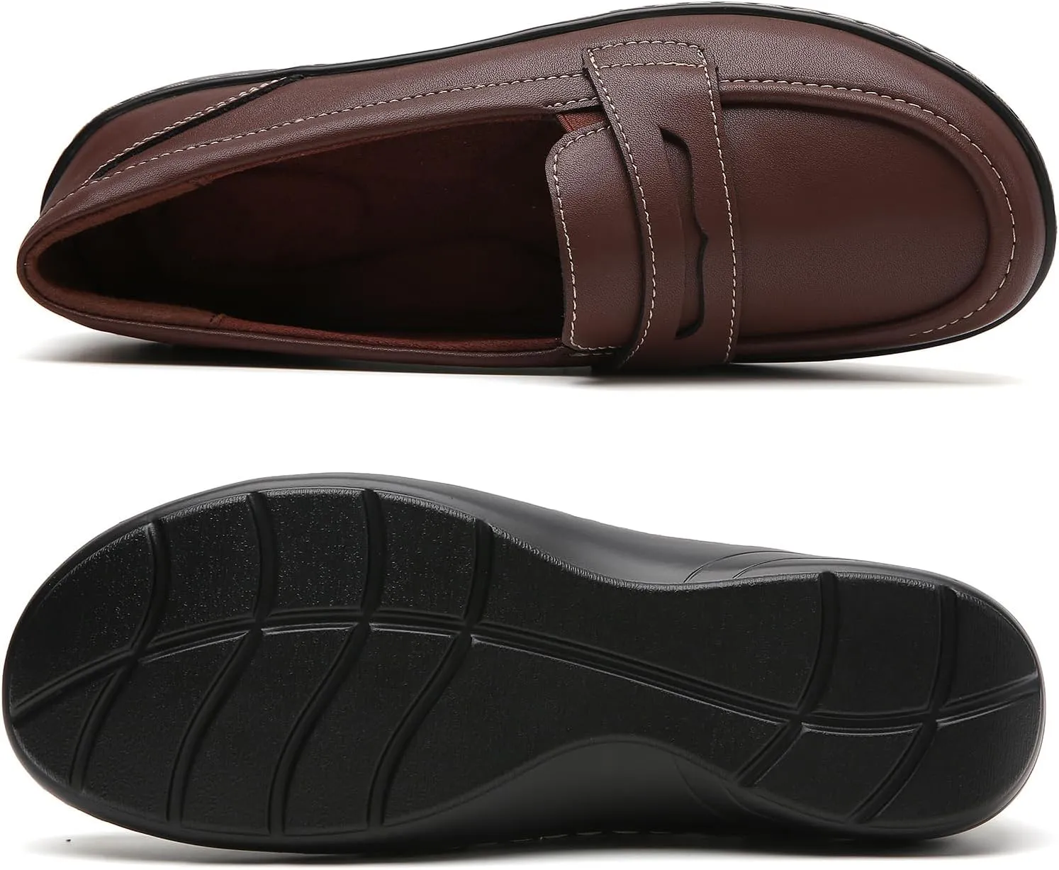 QAE Loafers for Women Comfort Orthopedic Slip On Penny Loafers Women's Flat Shoes for Casual Walking Dress Work Business