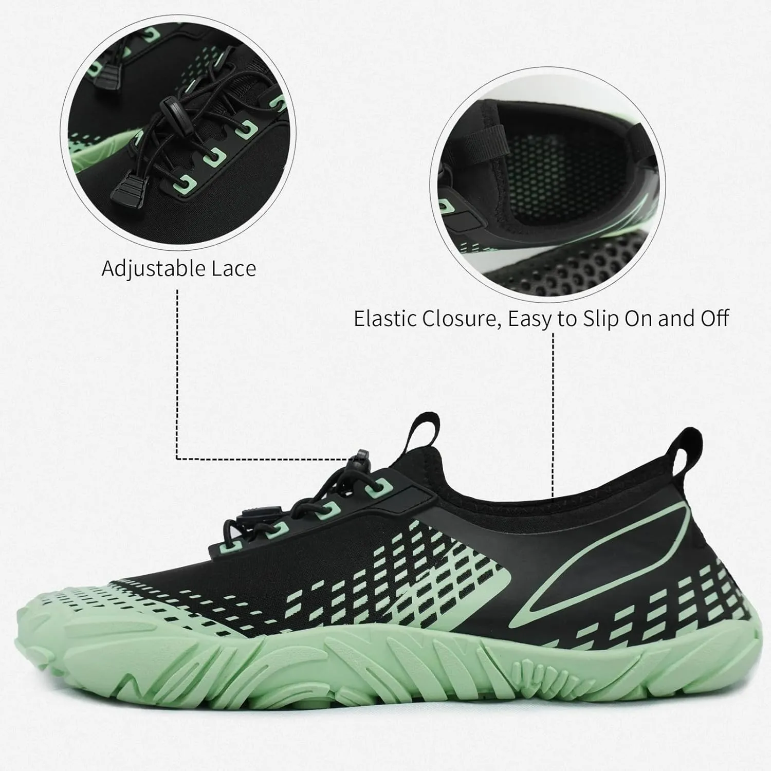 Queday Water Shoes for Women Men Quick Dry Barefoot Shoes Athletic Lightweight Sports Aqua Socks Outdoor Swim Fishing Hiking Diving Surf Walking Kayaking