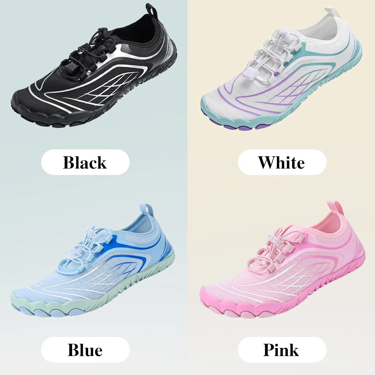 Queday Water Shoes for Women Men Quick Dry Barefoot Shoes Athletic Lightweight Sports Aqua Socks Outdoor Swim Hiking Diving Surf Fishing Walking Kayaking
