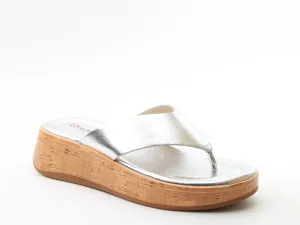 Queenie Toe Coaster Sandal - Silver - Heavenly Feet