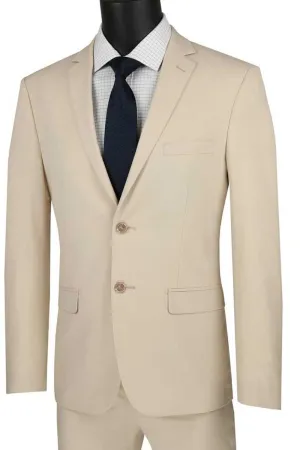 "Vinci Tan Ultra Slim Fit Stretch Suit: An Elegant Choice."