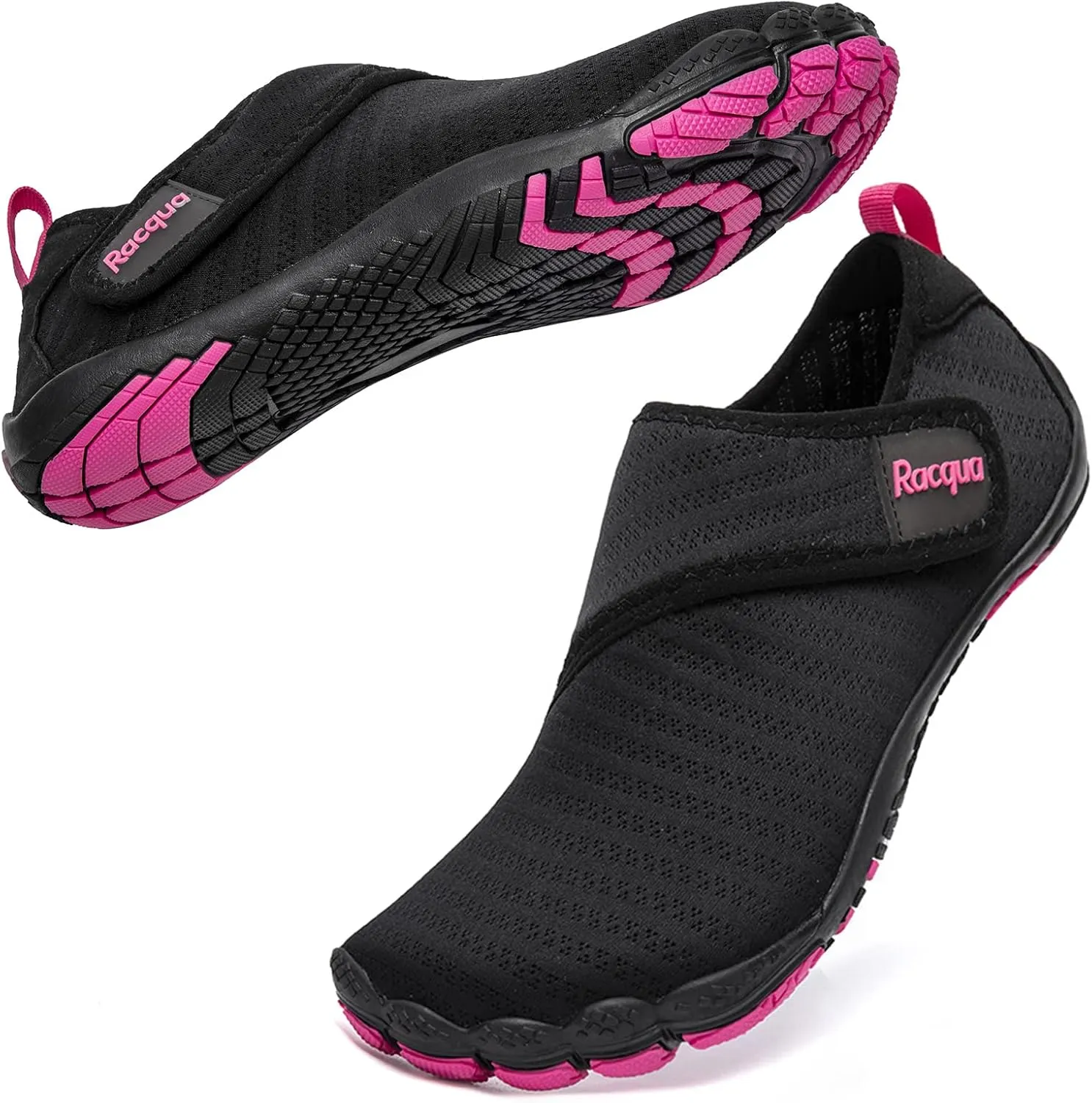 Racqua Men's Women's Slip-On Water Shoes Quick Dry Barefoot Lightweight Aqua Shoes Beach Swim Pool Hiking Sport Shoes