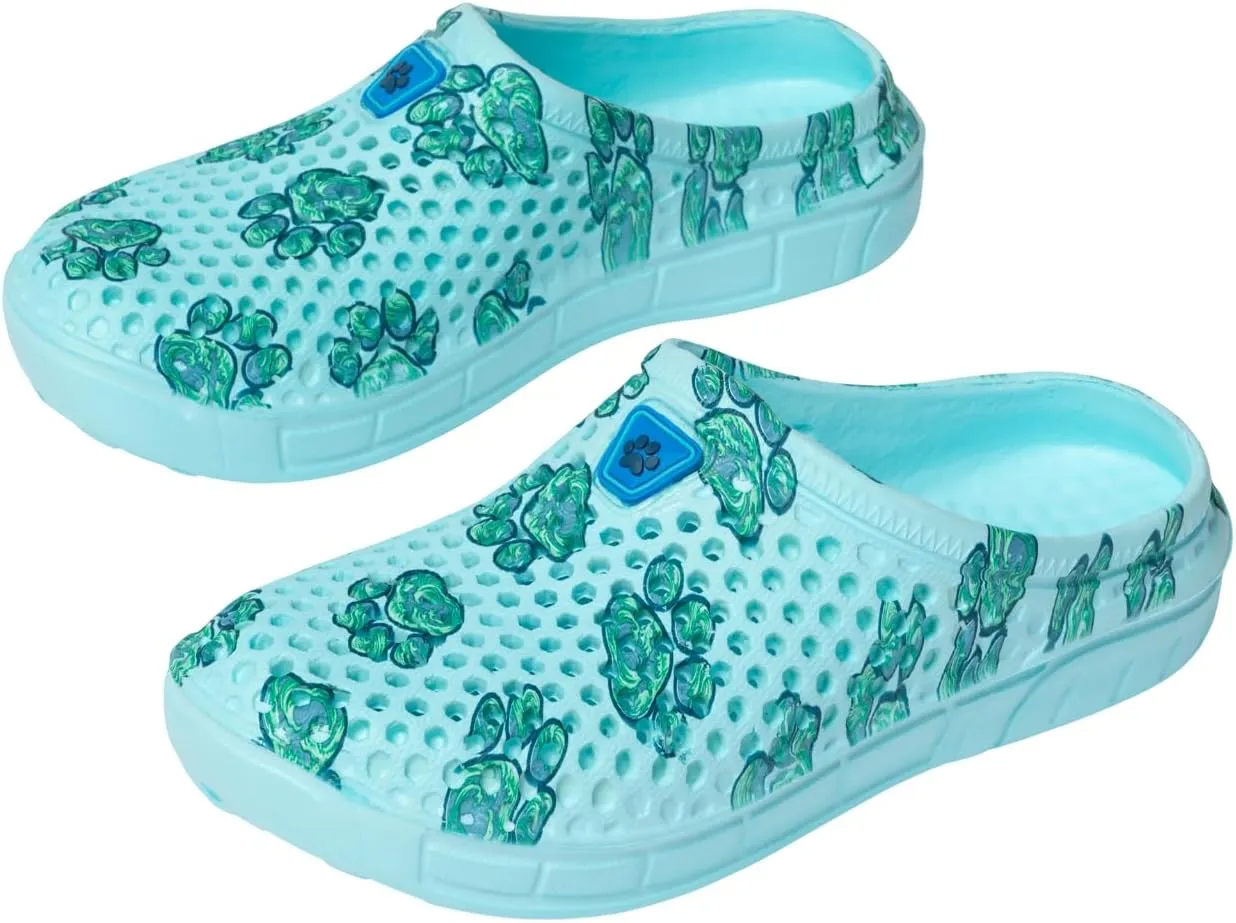 Rainbow Paw Clogs Lightweight Slip On Breathable EVA Water Friendly Quick Dry Durable Animal Lover Shoes Gifts for Women Mom Ladies