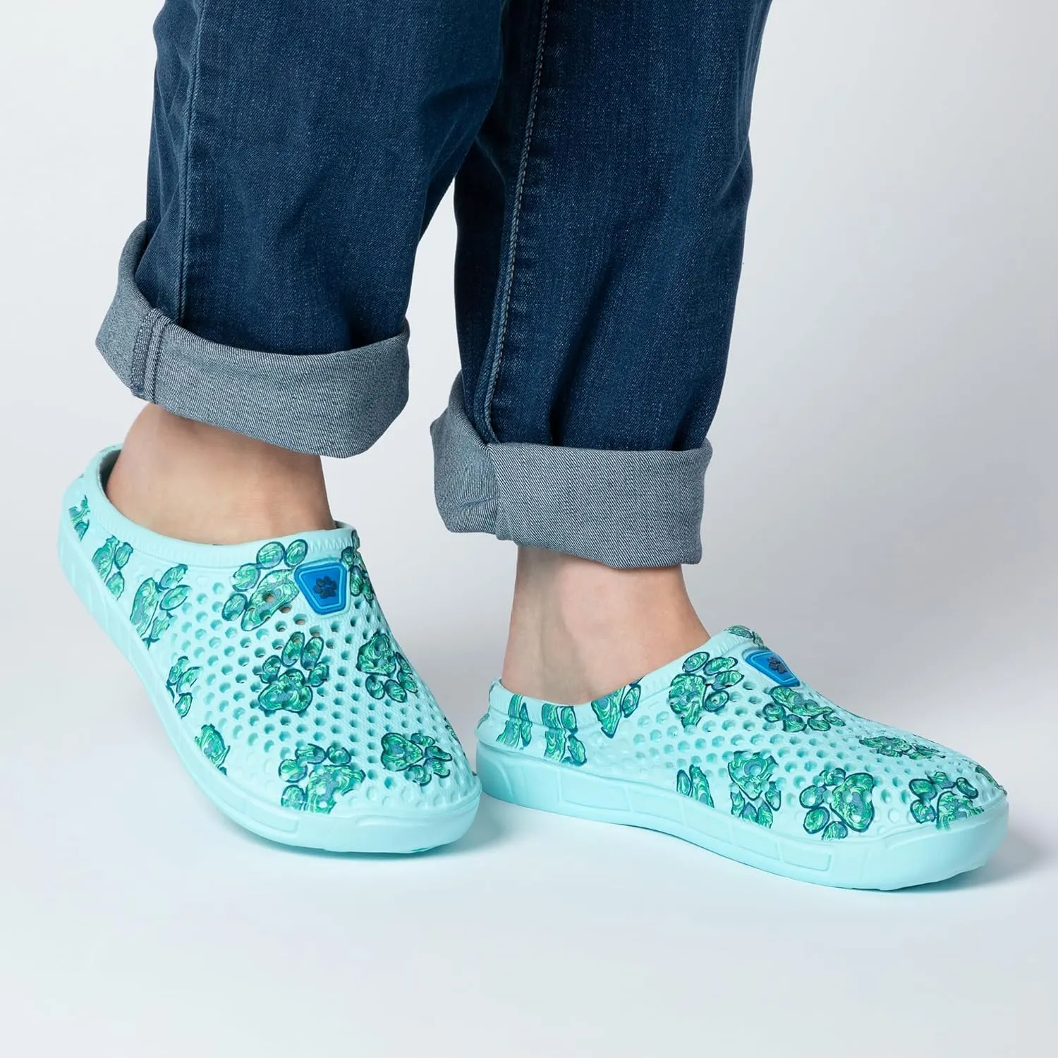 Rainbow Paw Clogs Lightweight Slip On Breathable EVA Water Friendly Quick Dry Durable Animal Lover Shoes Gifts for Women Mom Ladies