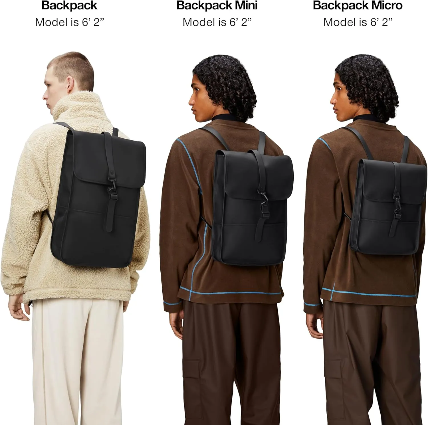 RAINS Backpack - Navy Waterproof Slim Backpack for Men and Women - 15 Inch Laptop Compartment, Flap Closure, Water Resistant & Water Repellent - 2 Year Warranty