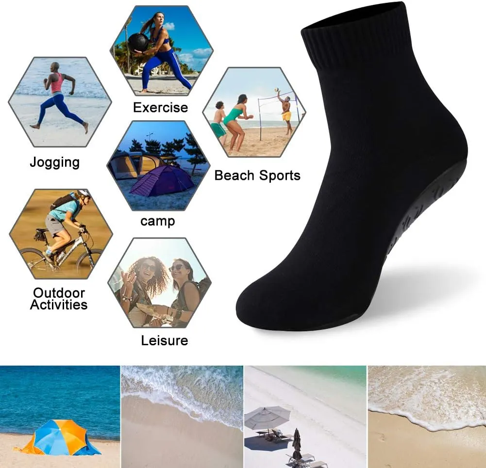 RANDY SUN Barefoot Quick-Dry Sand Beach Socks, Breathable Seamless Yoga Sock With TPE Sole