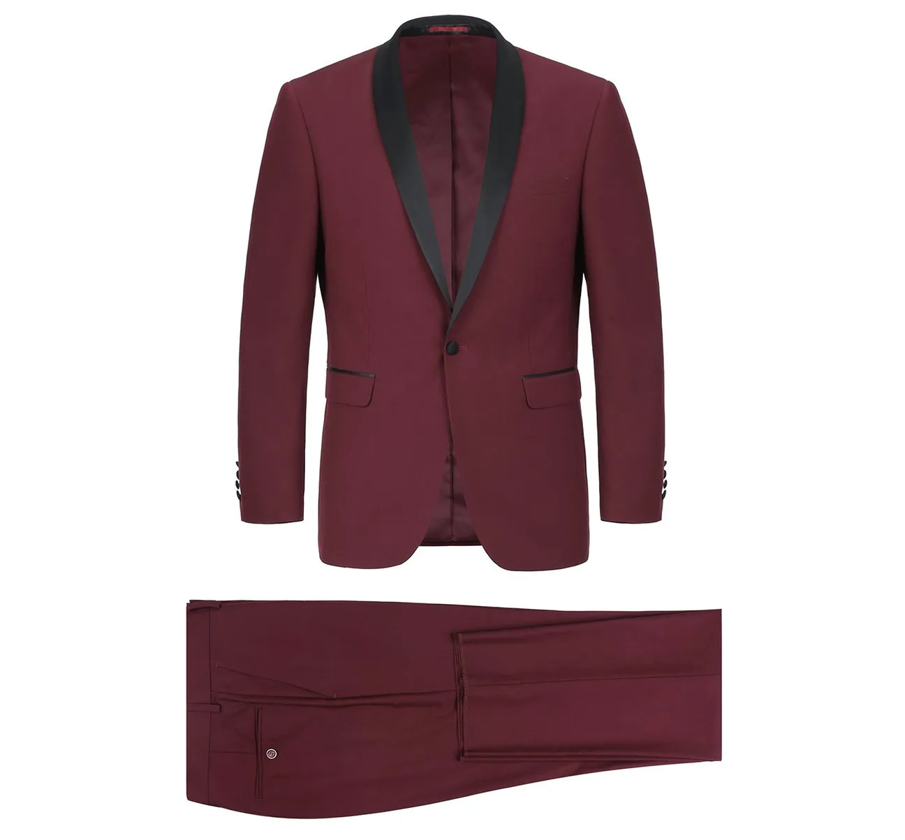 Renoir 201-8  Slim Fit 2-Piece Shawl Lapel Slim Fit Tuxedo Suit