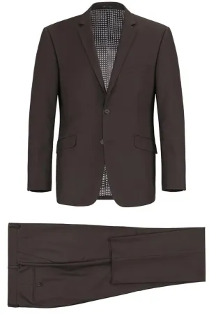 Renoir Men's Brown Slim Fit Two-Button Suit