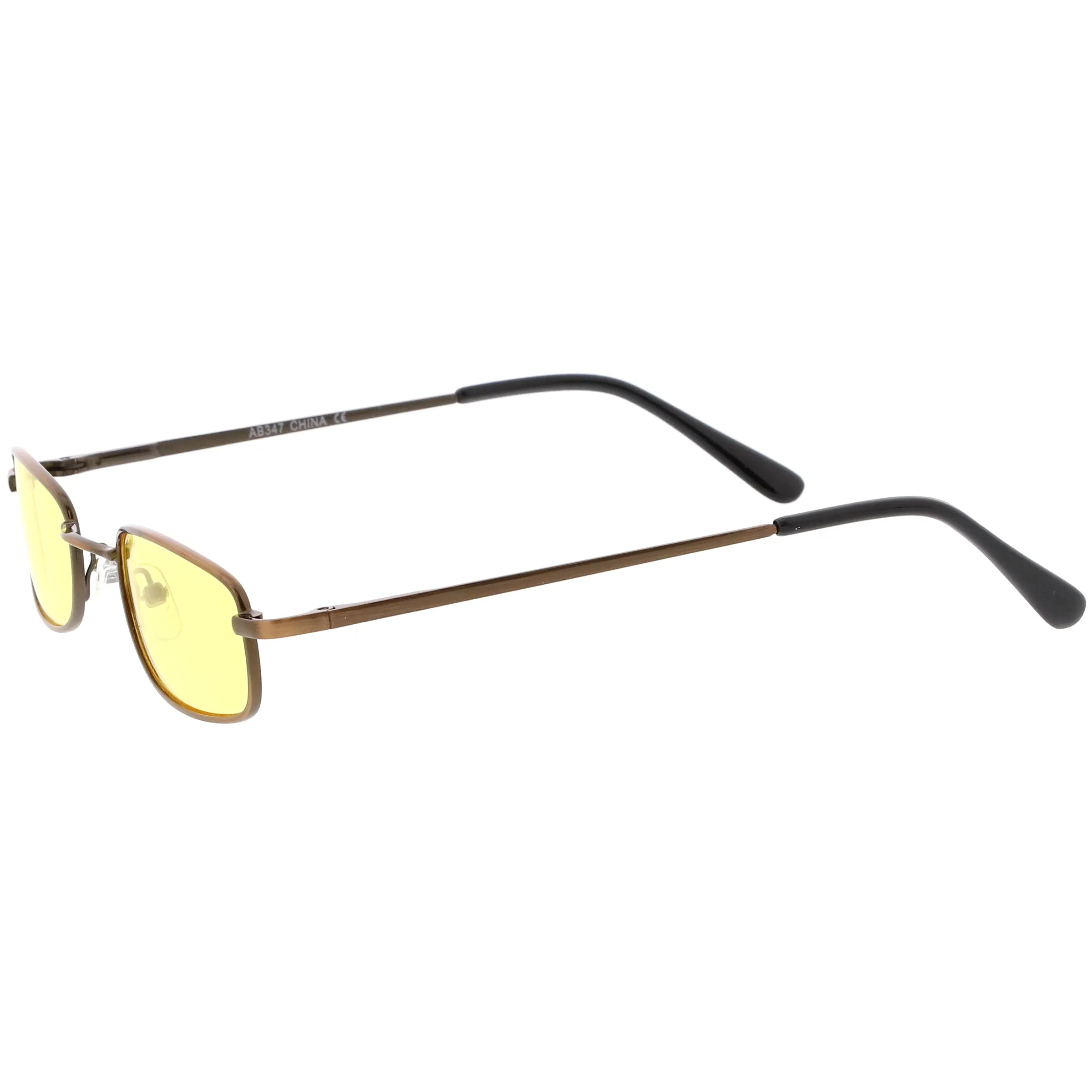 Retro 1990's Small Rectangle Color Tone Metal Sunglasses C708