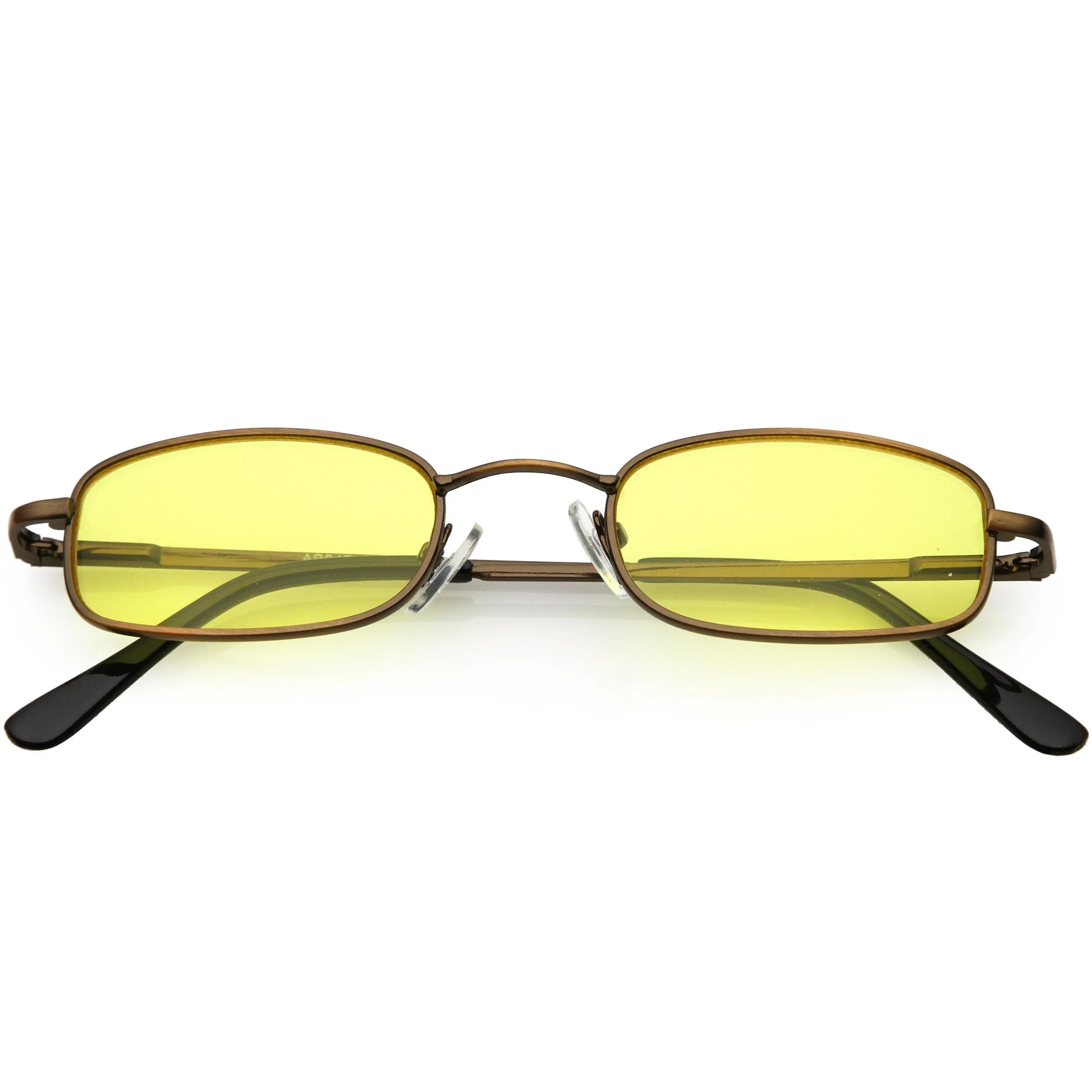 Retro 1990's Small Rectangle Color Tone Metal Sunglasses C708