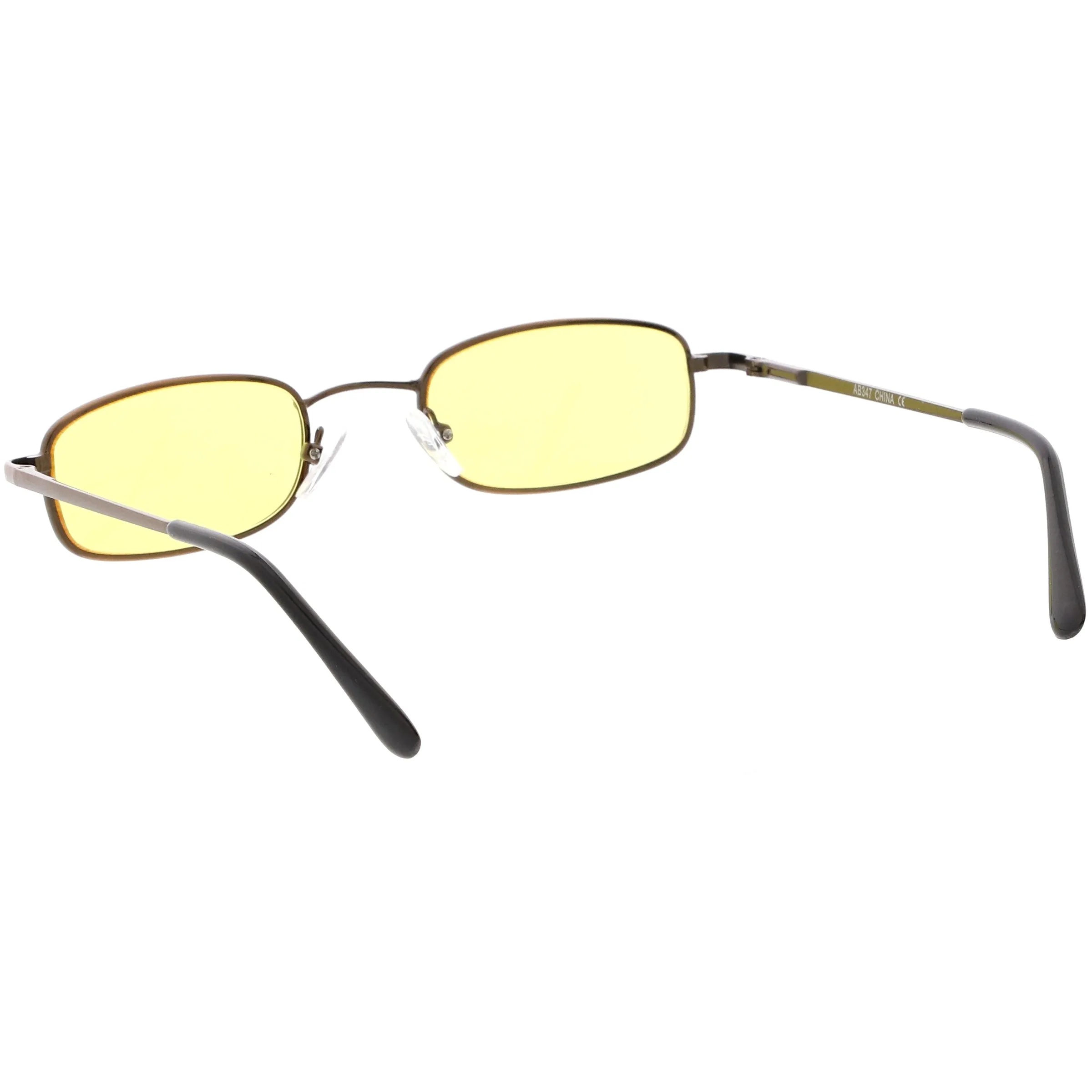 Retro 1990's Small Rectangle Color Tone Metal Sunglasses C708
