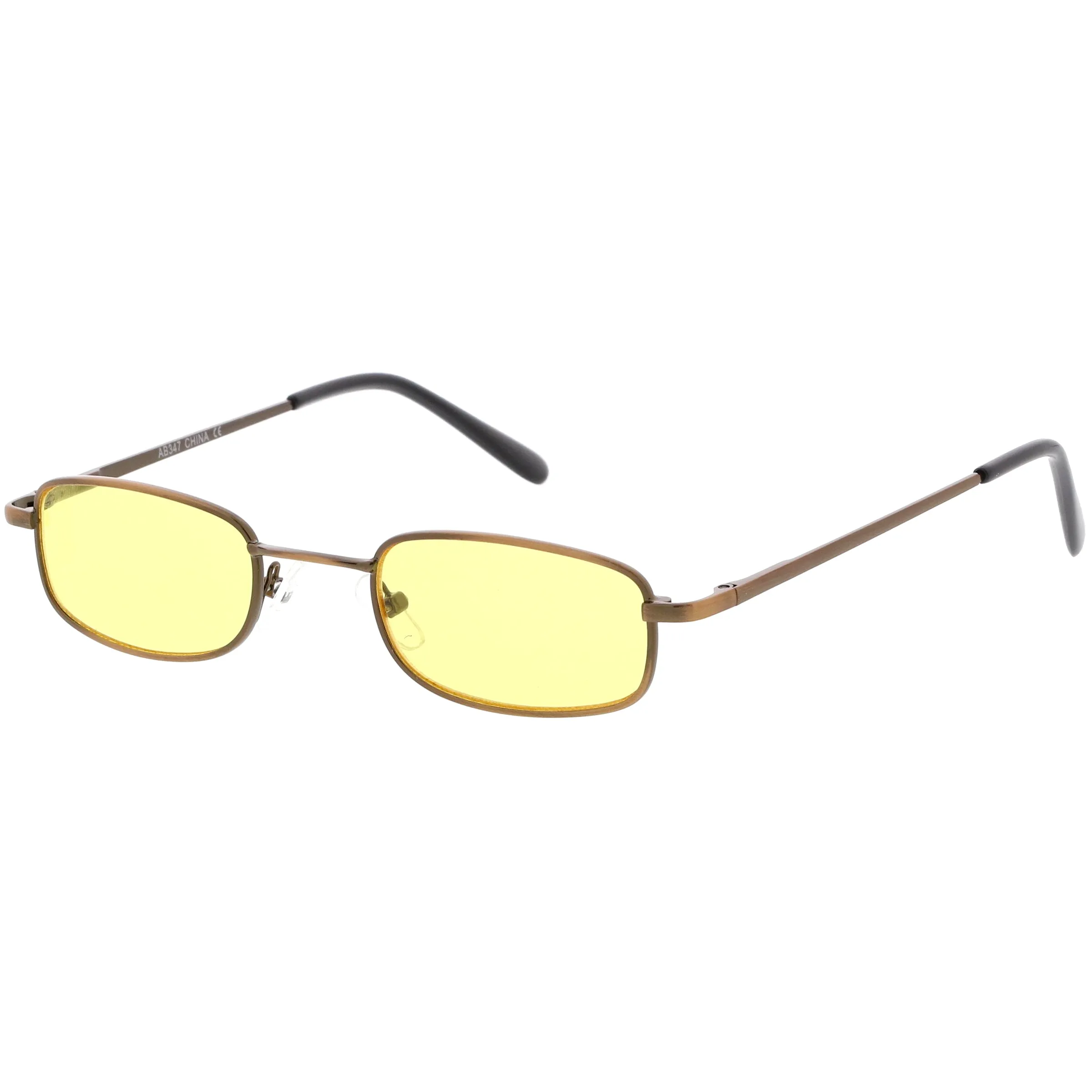 Retro 1990's Small Rectangle Color Tone Metal Sunglasses C708