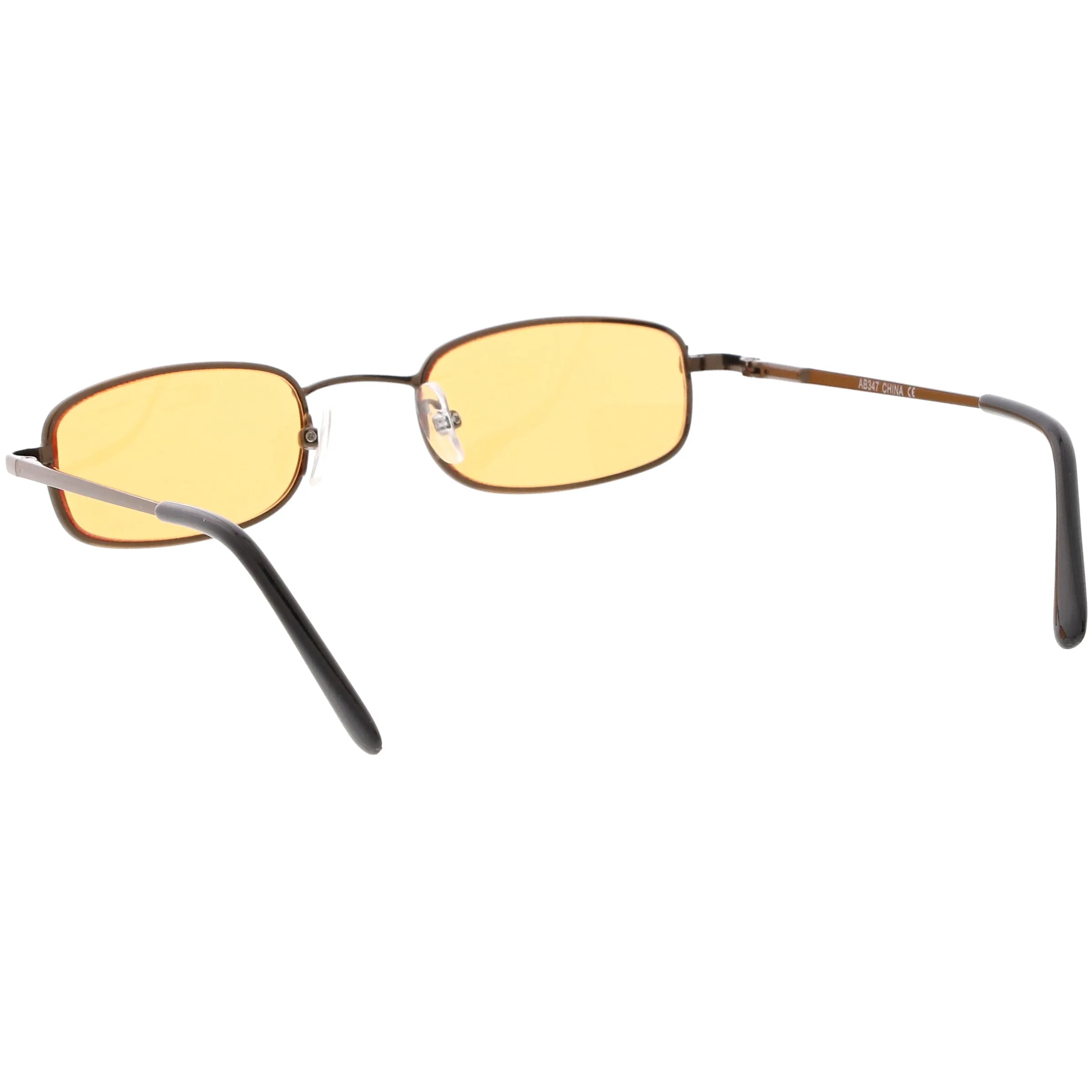 Retro 1990's Small Rectangle Color Tone Metal Sunglasses C708