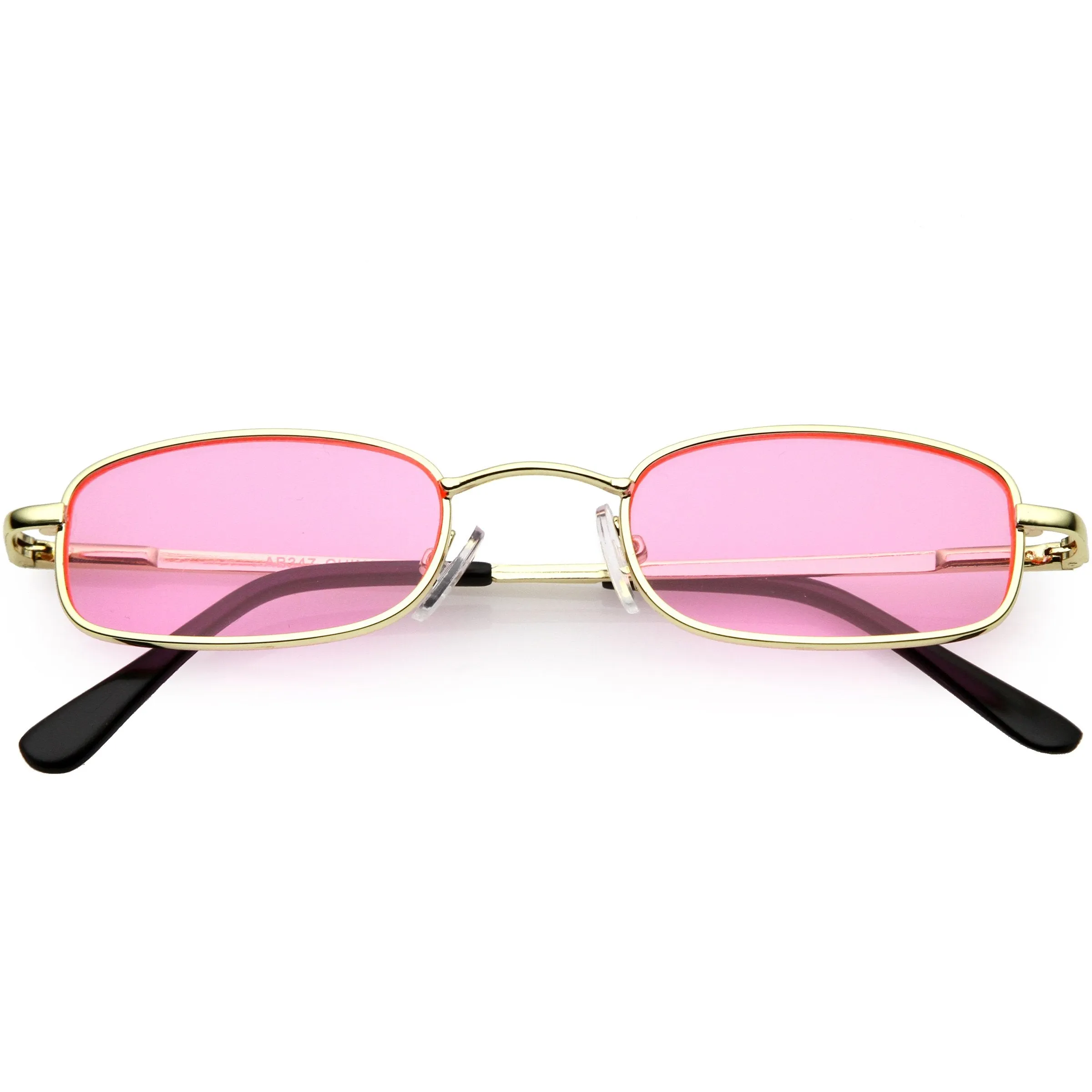 Retro 1990's Small Rectangle Color Tone Metal Sunglasses C708