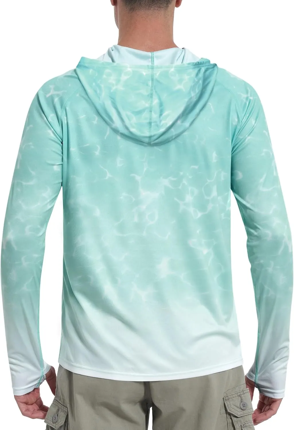 Roadbox Men's UPF 50  Sun Protection Rash Guard, UV Outdoor Fishing Long Sleeve Shirts, Swimming Hiking Shirt with Thumbholes
