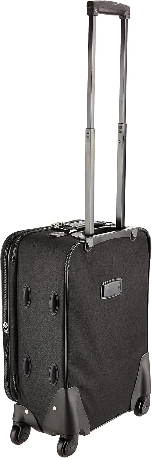 Rockland Expandable Spinner Carry On, Black, 19-Inch