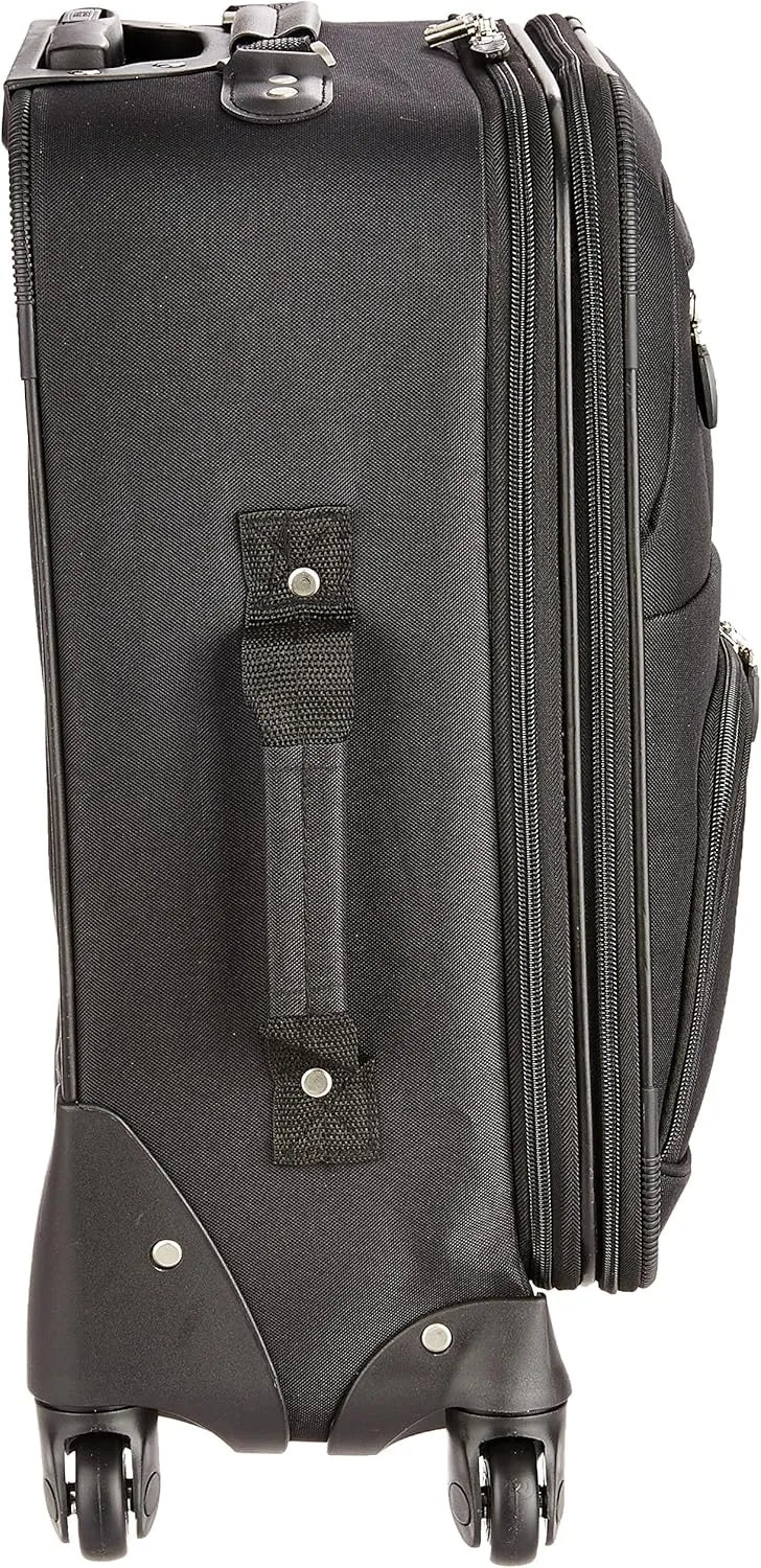 Rockland Expandable Spinner Carry On, Black, 19-Inch