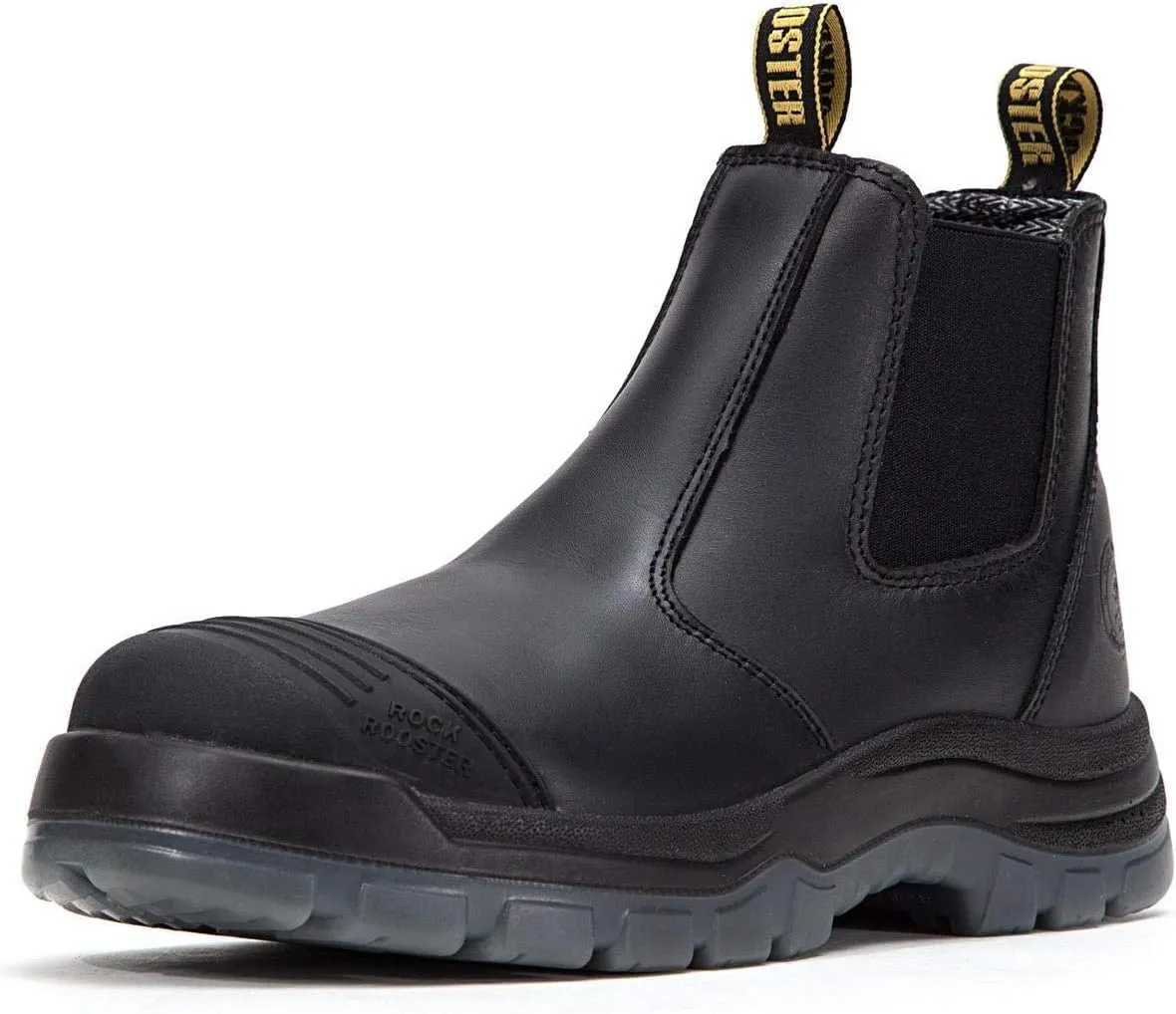 ROCKROOSTER Work Boots for Men, 6" Soft Toe, Slip On Safety Oiled Leather Shoes, Static Dissipative, Breathable, Quick Dry AK227NT AK222NT