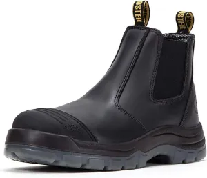 ROCKROOSTER Work Boots for Men, 6" Soft Toe, Slip On Safety Oiled Leather Shoes, Static Dissipative, Breathable, Quick Dry AK227NT AK222NT