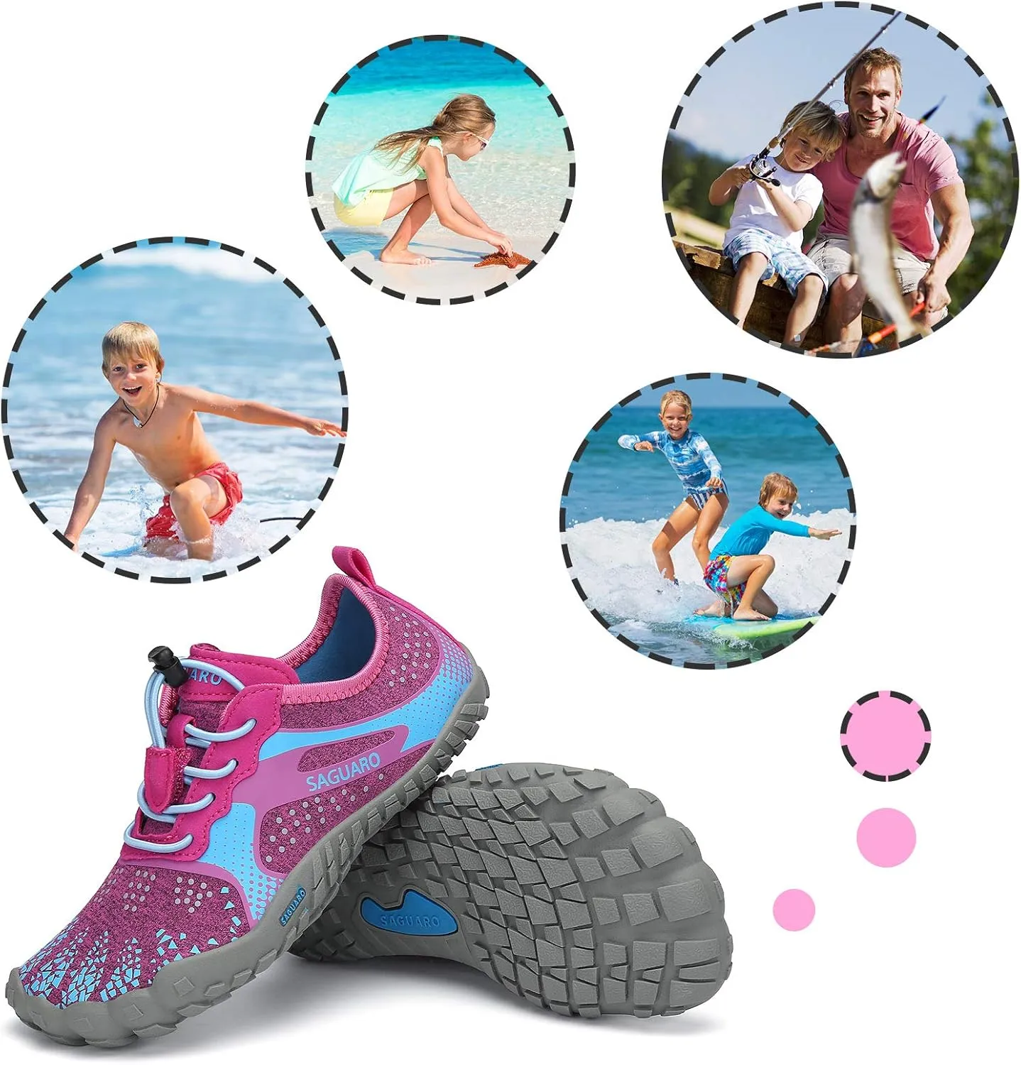 SAGUARO Kids' Barefoot Shoes Boys Girls Quick Dry Aqua Athletic Sneakers Lightweight Sport Footwear Toddler Water Shoes