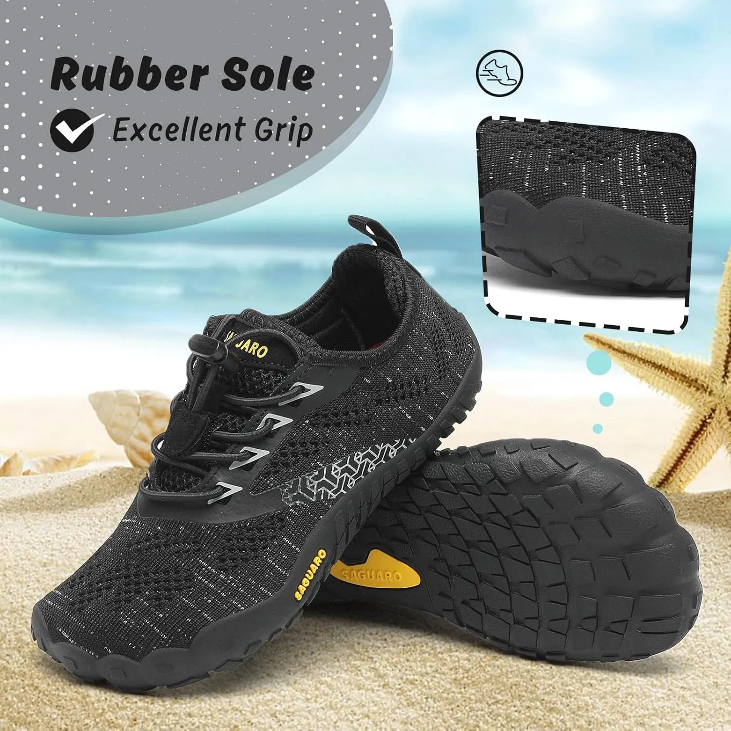 SAGUARO Kids' Barefoot Shoes Boys Girls Quick Dry Aqua Athletic Sneakers Lightweight Sport Footwear Toddler Water Shoes