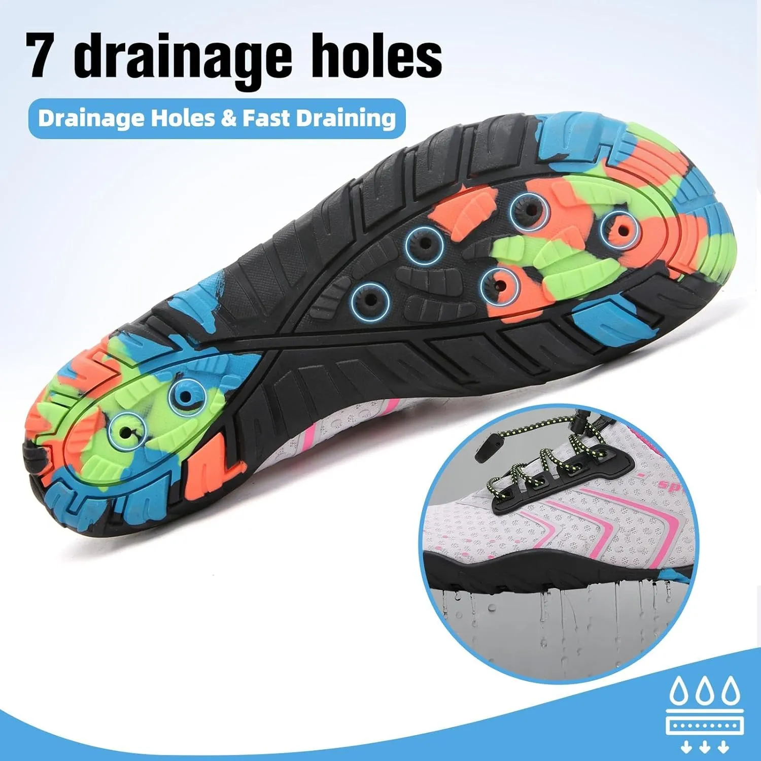 SAGUARO Quick-Dry Water Shoes for Women – Swim Shoes, Beach Shoes, Aqua Shoes with Lightweight, Breathable, Slip-Resistant Design for Pool & Outdoor Use