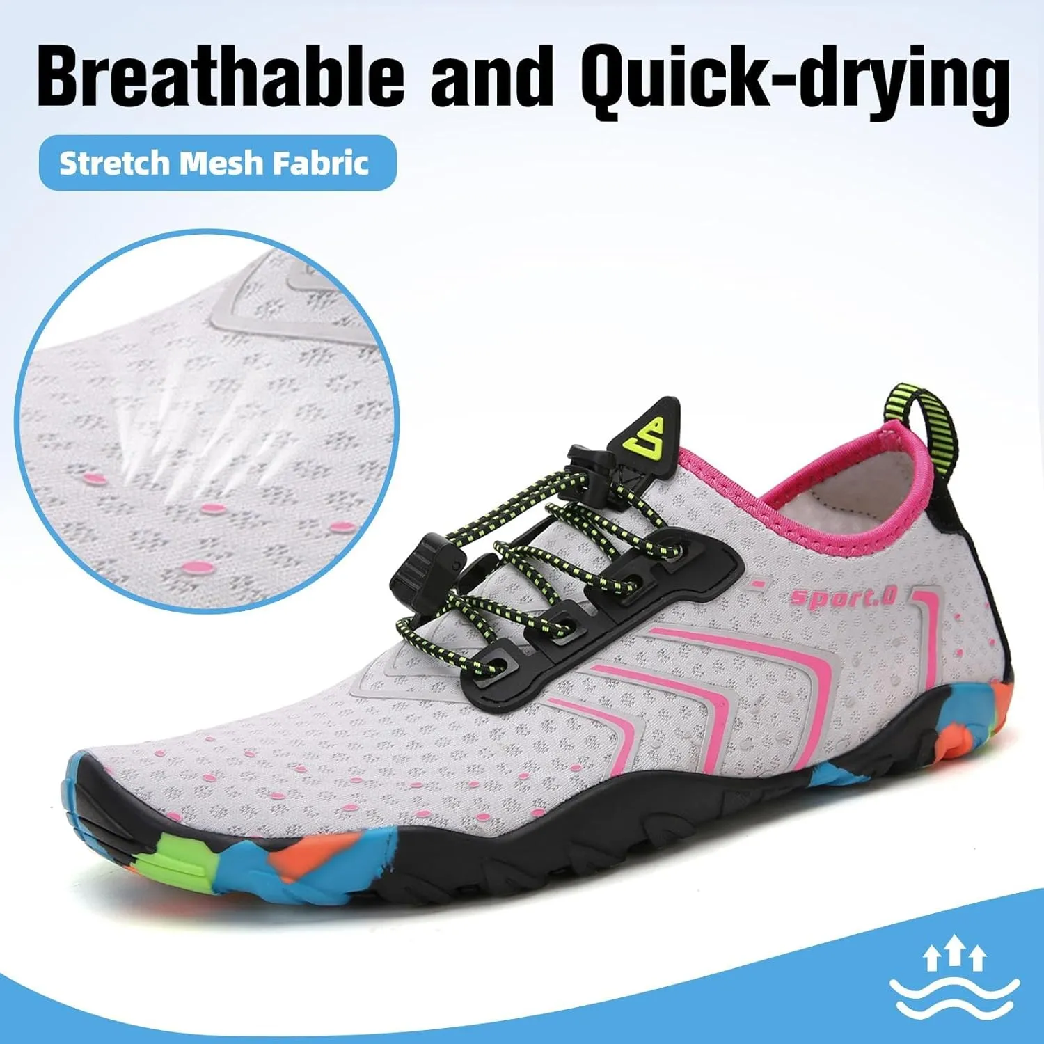 SAGUARO Quick-Dry Water Shoes for Women – Swim Shoes, Beach Shoes, Aqua Shoes with Lightweight, Breathable, Slip-Resistant Design for Pool & Outdoor Use
