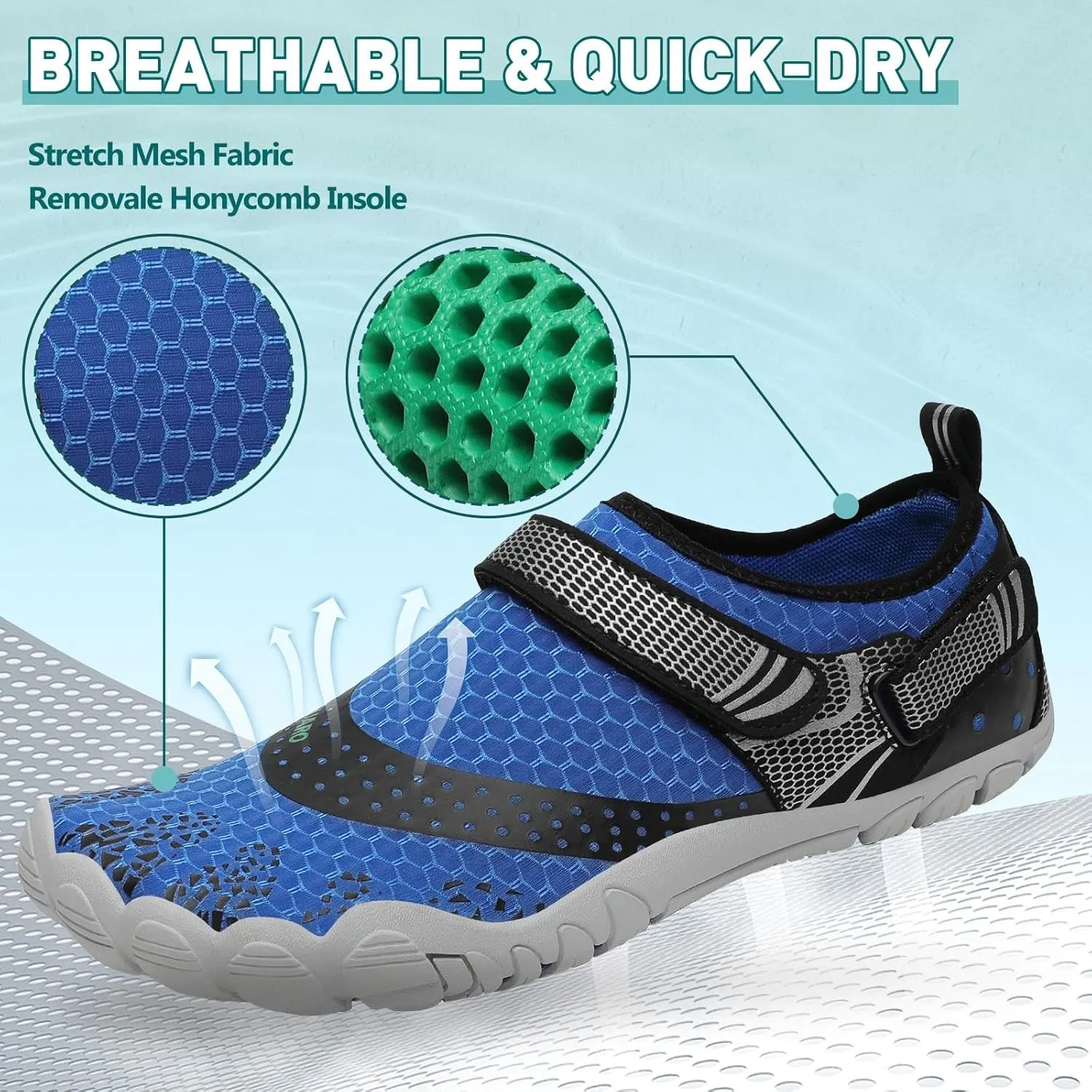 SAGUARO Women's Men's Water Shoes Quick-Dry Swiming Aqua Surf Beach Kayak Barefoot Shoes Wide Toe Box