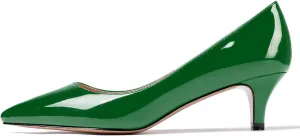 SAMMITOP Women's Pointed Toe Pumps Classic Kitten Heel Shoes Slip On Office Business Shoes