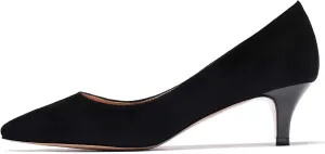 SAMMITOP Women's Pointed Toe Pumps Classic Kitten Heel Shoes Slip On Office Business Shoes