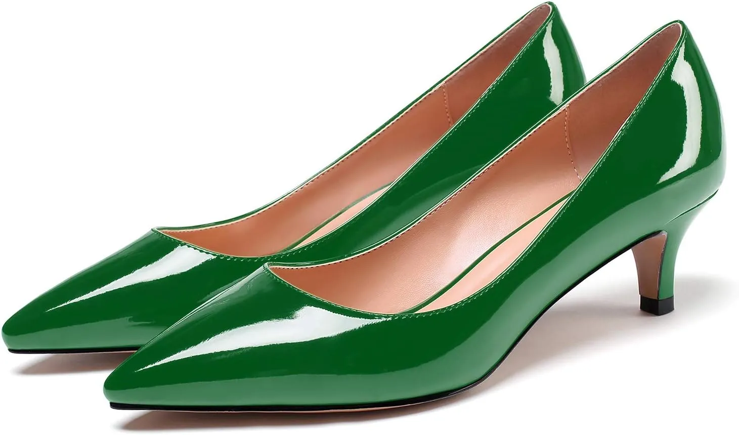 SAMMITOP Women's Pointed Toe Pumps Classic Kitten Heel Shoes Slip On Office Business Shoes
