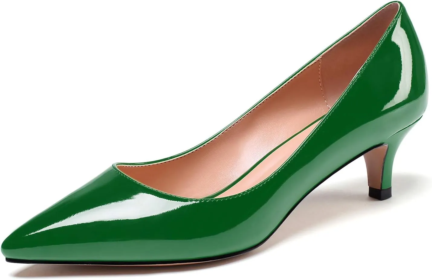 SAMMITOP Women's Pointed Toe Pumps Classic Kitten Heel Shoes Slip On Office Business Shoes