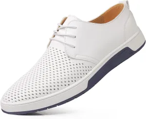 Santimon Men's Oxfords Shoes Casual Lace Up Breathable Formal Dress Mens Slip On Sneakers
