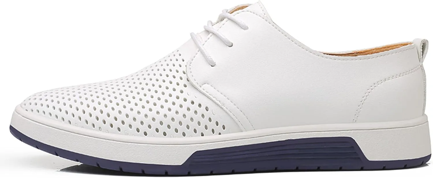 Santimon Men's Oxfords Shoes Casual Lace Up Breathable Formal Dress Mens Slip On Sneakers
